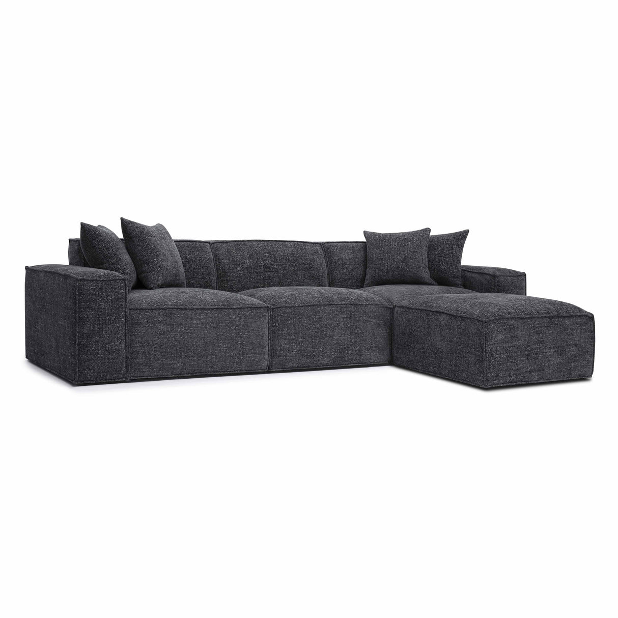 Mindy 4-Piece Chenille Basketweave Modular Sectional