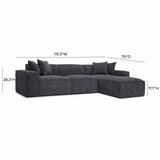 Mindy 4-Piece Chenille Basketweave Modular Sectional
