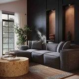 Mindy 115" Chenille Basketweave Modular Sofa