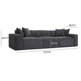 Mindy 115" Chenille Basketweave Modular Sofa
