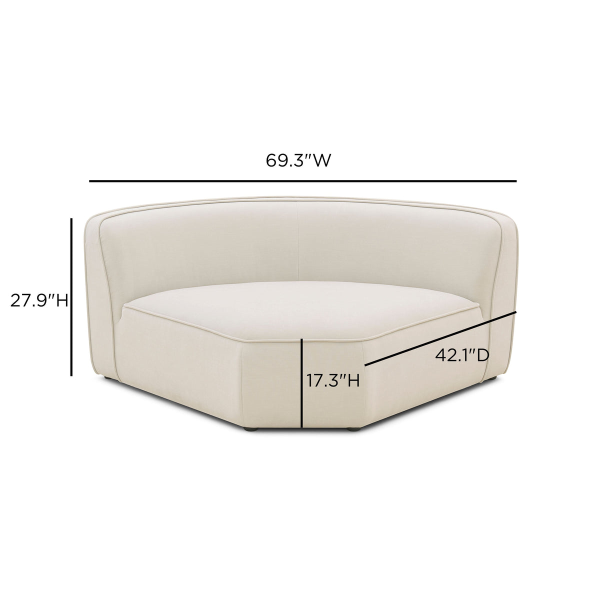 Travie Sand Upcycled Performance Linen Wedge Corner Chair - View 6