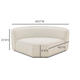 Travie Sand Upcycled Performance Linen Wedge Corner Chair - View 6