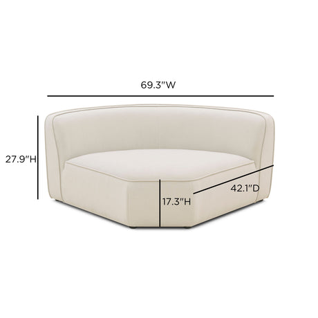 Travie Sand Upcycled Performance Linen Wedge Corner Chair - View 6