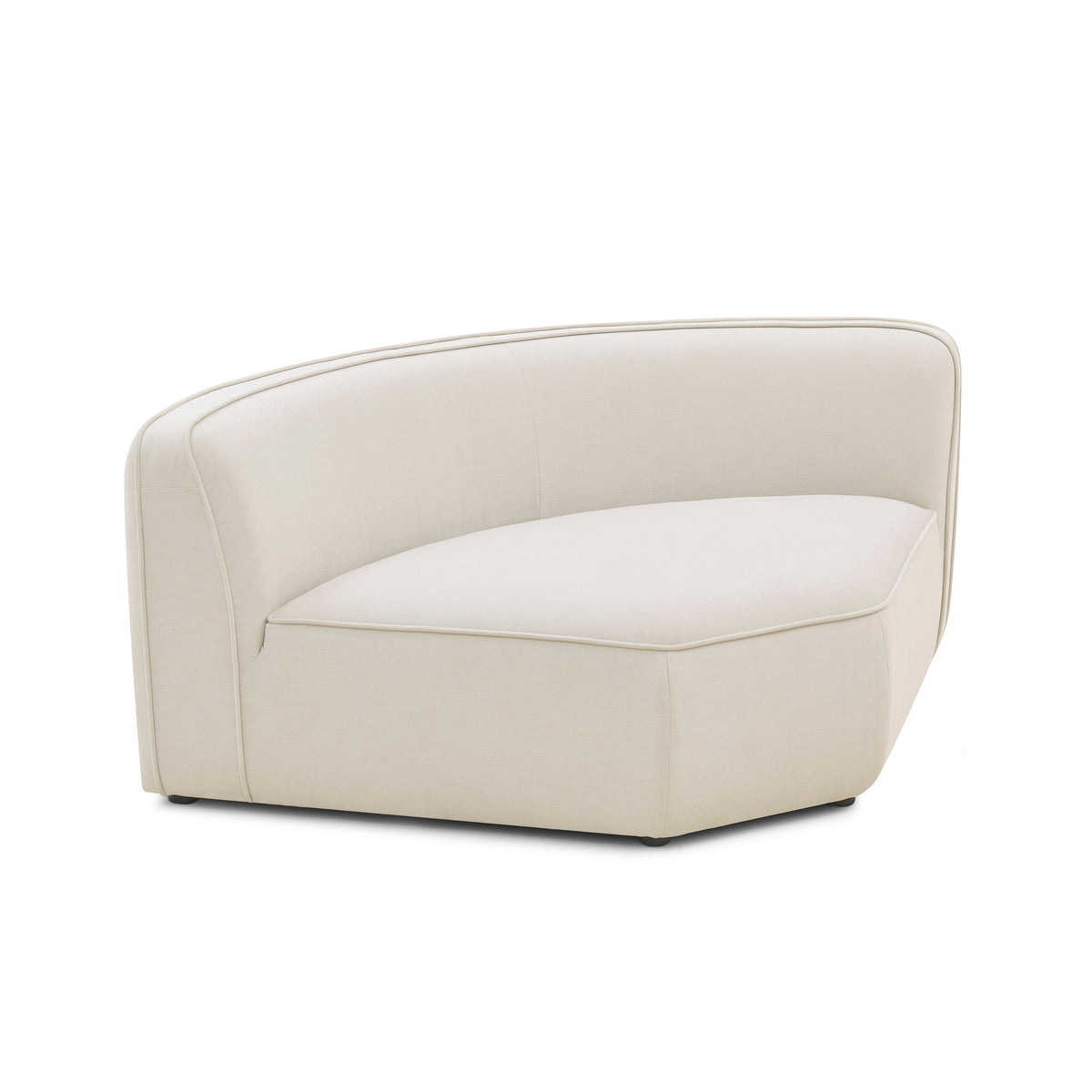 Travie Sand Upcycled Performance Linen Wedge Corner Chair - View 3