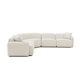Travie 5-Piece Sand Upcycled Performance Linen Modular Large L-Sectional - View 4