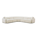 Travie 5-Piece Sand Upcycled Performance Linen Modular Large L-Sectional - View 6