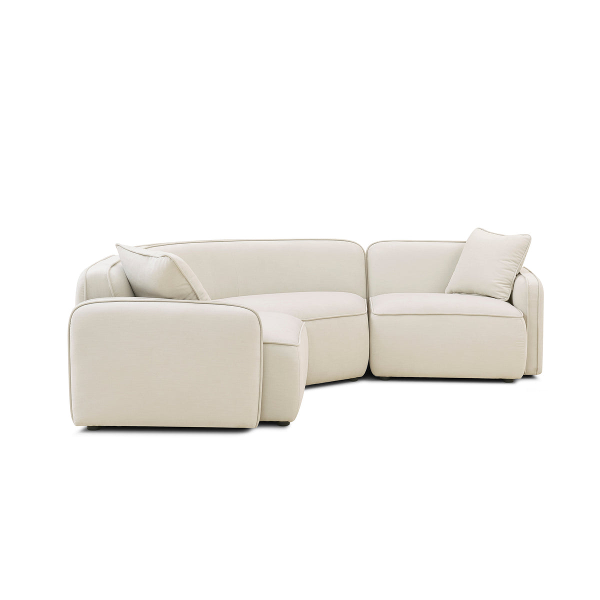 Travie 3-Piece Sand Upcycled Performance Linen Modular L-Sectional - View 3