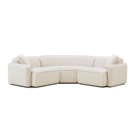Travie 3-Piece Sand Upcycled Performance Linen Modular L-Sectional - View 5