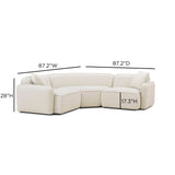Travie 3-Piece Sand Upcycled Performance Linen Modular L-Sectional - View 6