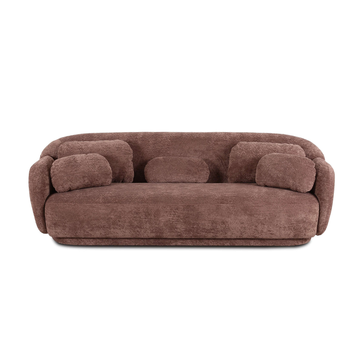 Misty 90 Inch Performance Boucle Curved Sofa in Cream Front View