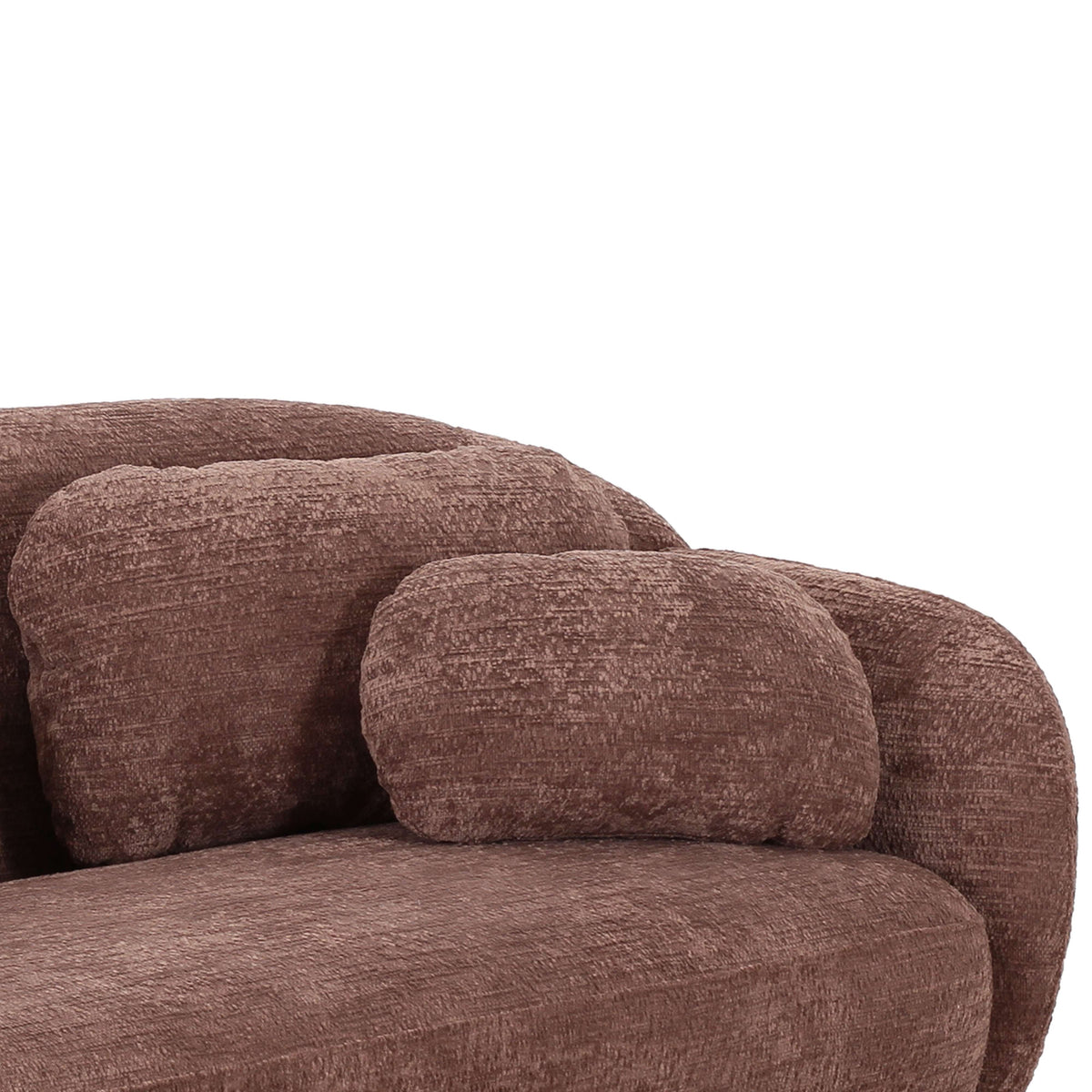 Misty 90 Inch Curved Sofa in Off-White Profile View