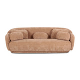 Misty 90 Inch Boucle Sofa Showing Included Cylindrical Bolster Pillows