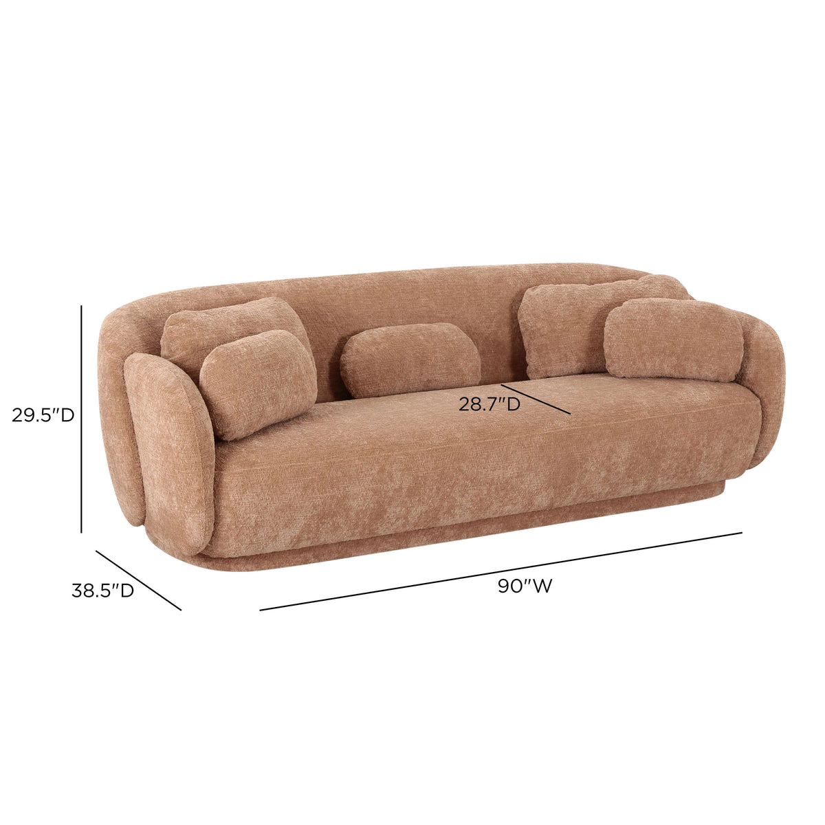 Misty 90 Inch Performance Boucle Couch Styled in Contemporary Living Room