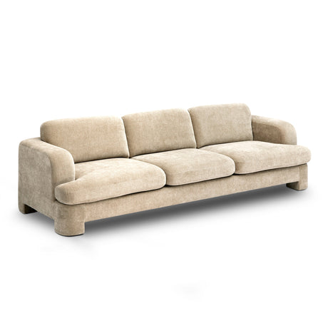 Halsey Textured Fabric Sofa side angle showcasing low profile silhouette