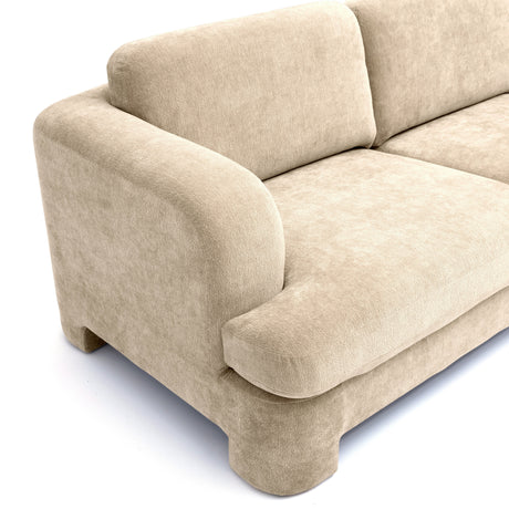 Detail of textured woven tonal upholstery fabric on Halsey Sofa