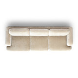 Close-up view of rounded track arm and durable stitching on Halsey Sofa