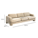 Halsey Textured Fabric Sofa overhead seat cushion depth view