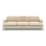 Halsey Textured Fabric Sofa front view with rounded arms and tonal upholstery