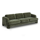 Halsey Textured Fabric Sofa positioned beside contemporary floor lamp