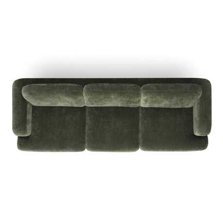 Front low-angle perspective of Halsey deep seating textured fabric couch