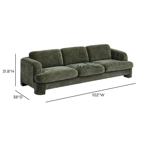 Full room view of Halsey Textured Fabric Sofa in minimalist interior