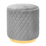 Abir Grey Velvet Ottoman