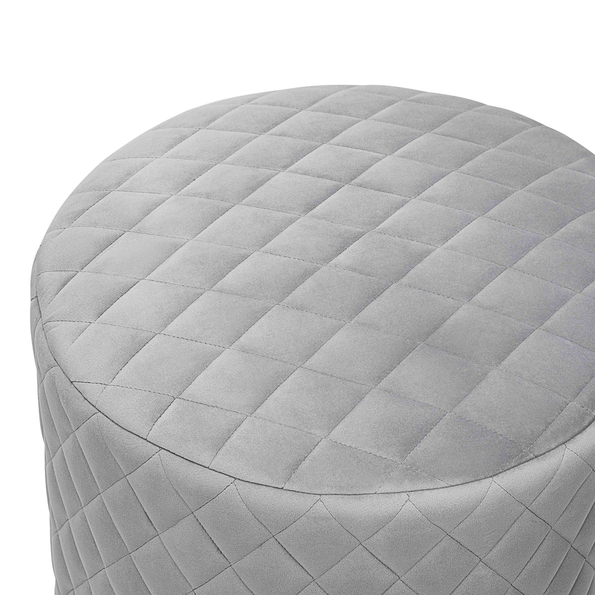 Abir Grey Velvet Ottoman