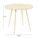 Erica 34" Wrought Iron Outdoor Round Cafe Table