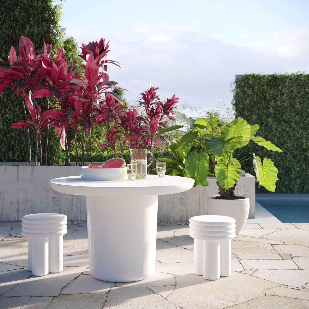 Delta Concrete Indoor/Outdoor Round Side Table - View 3
