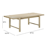 Gata 87" Light Teak Outdoor Rectangular Dining Table
