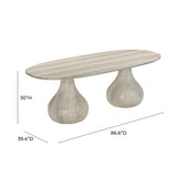 Smooch 87" Concrete Indoor / Outdoor Dining Table