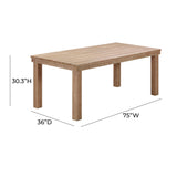 Cassie Natural Outdoor Rectangular Dining Table (75"-108")