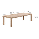 Cassie Natural Outdoor Rectangular Dining Table (75"-108")