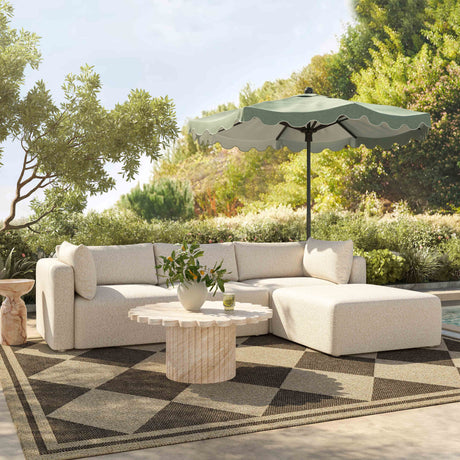 Hangover Cream Performance Fabric Outdoor Modular Armless Chair - View 2