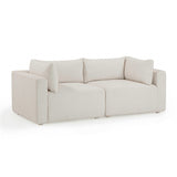 Hangover 81" Cream Outdoor Modular Loveseat