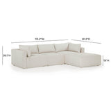 Hangover 4-Piece Cream Outdoor Modular Sectional