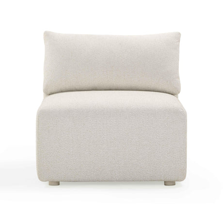 Hangover Cream Performance Fabric Outdoor Modular Armless Chair - View 3