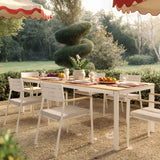 Sardinia 95" Light Teak Outdoor Rectangular Dining Table