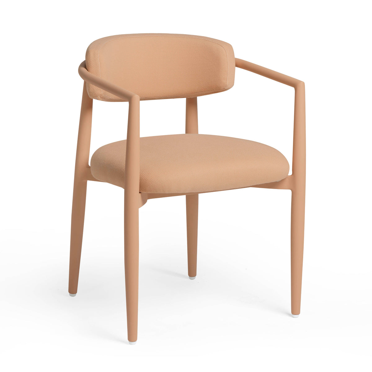 Annika Textured Contract-Grade Fabric Outdoor Dining Arm Chair - View 15