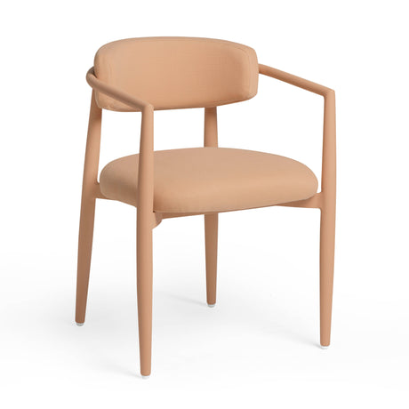 Annika Textured Contract-Grade Fabric Outdoor Dining Arm Chair - View 15