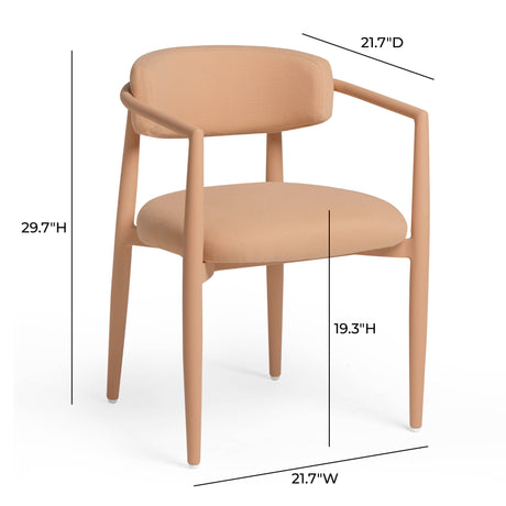Annika Textured Contract-Grade Fabric Outdoor Dining Arm Chair - View 21