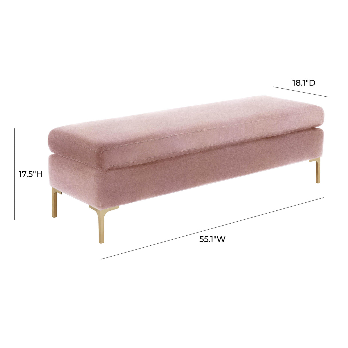 Delilah 55" Velvet Bench