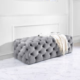 Kaylee 49" Velvet Ottoman