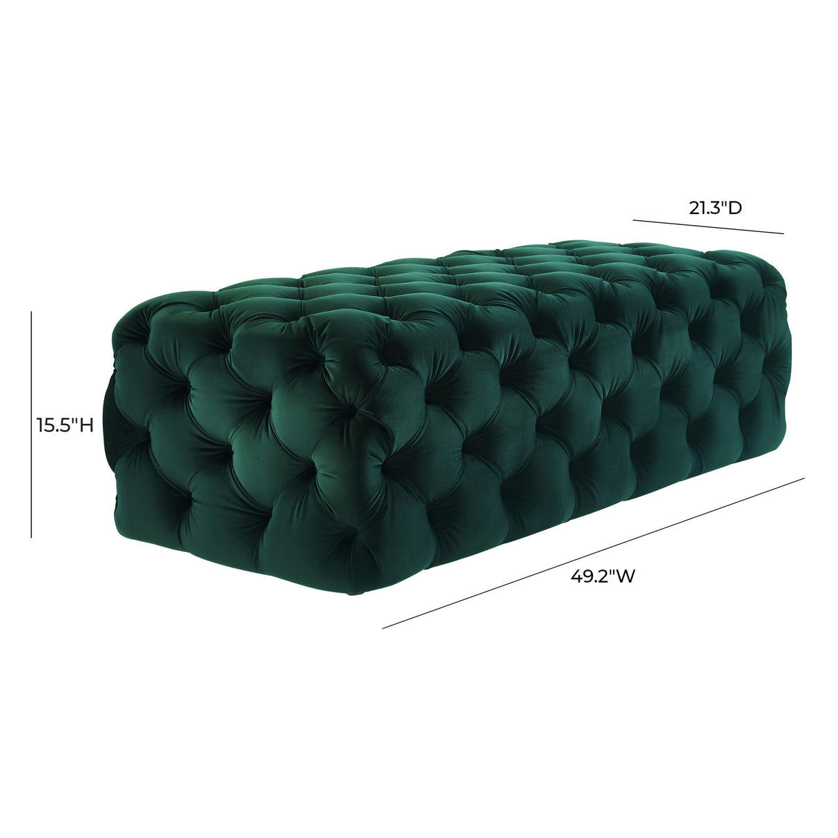 Kaylee 49" Velvet Ottoman