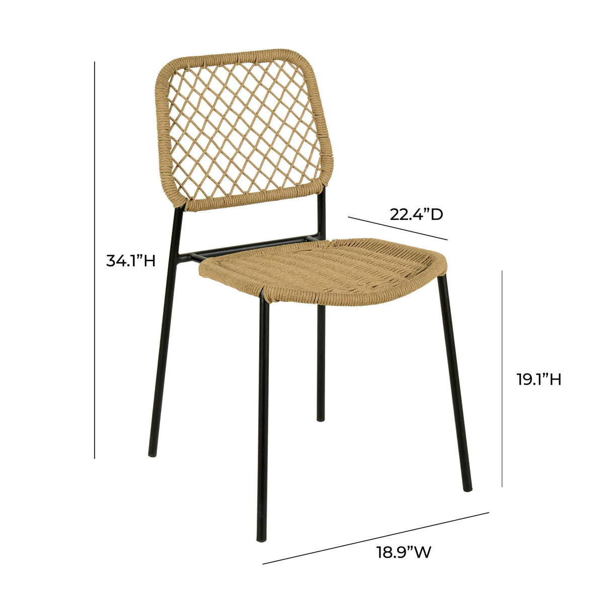 Lucy Dyed Cord Stackable Outdoor Dining Chair