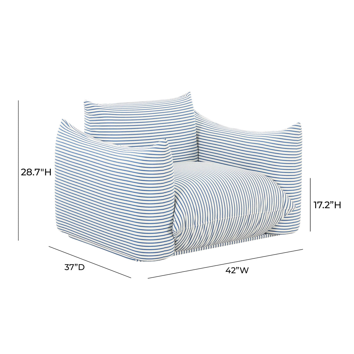 Saint Tropez Striped Stuffed Indoor / Outdoor Armchair