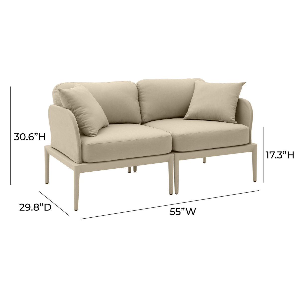 Kapri 55" Modular Outdoor Loveseat