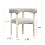Jackie Cream Outdoor Textured Dining Chair