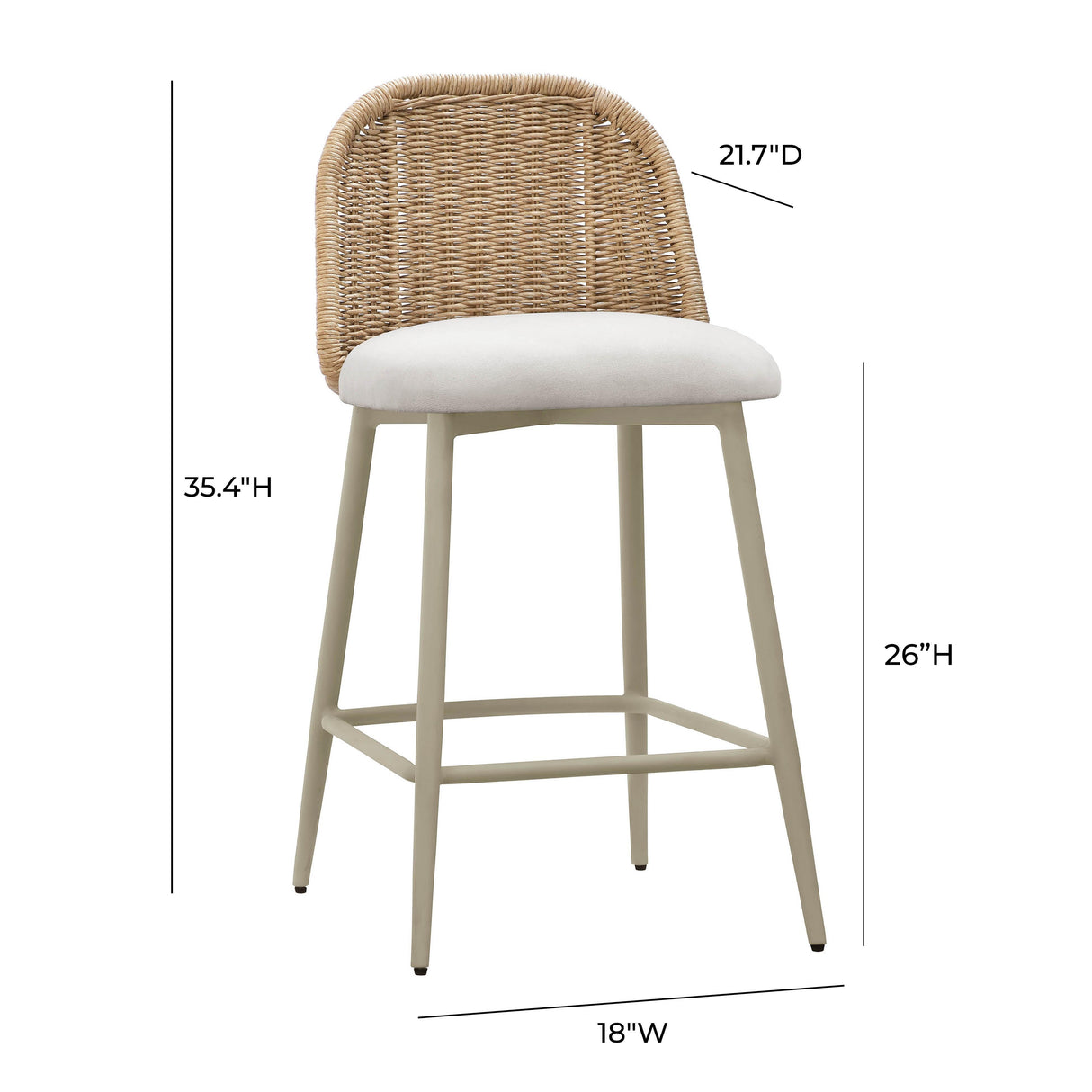 Alexa Performance Fabric Outdoor Stool