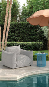 Saint Tropez Striped Stuffed Indoor / Outdoor Armchair
